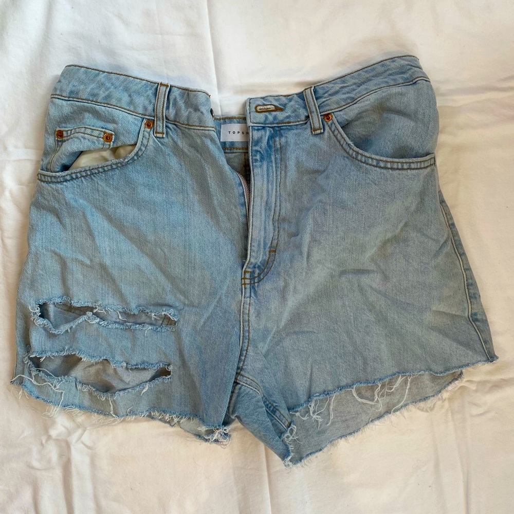Topshop A-Line Denim Shorts